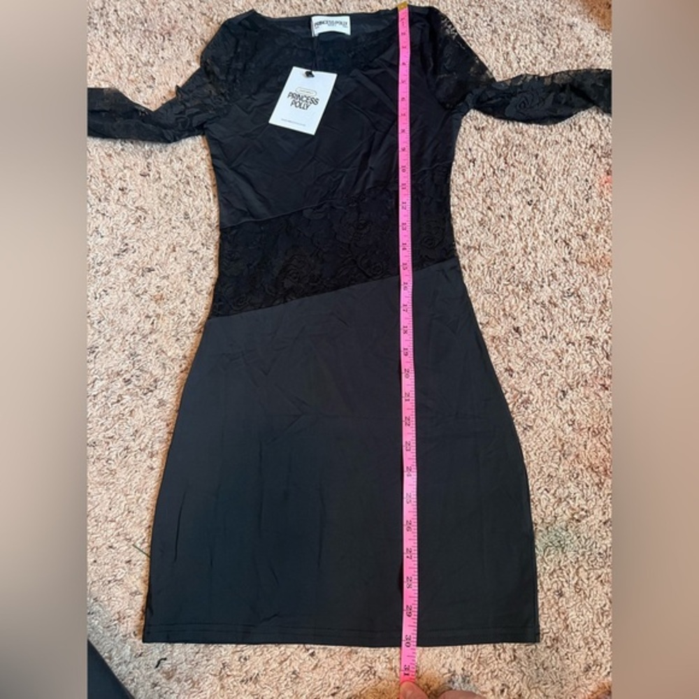 NWT Princess Polly Covington Long Sleeve Mini Dress Black Size 0 - Picture 8 of 10